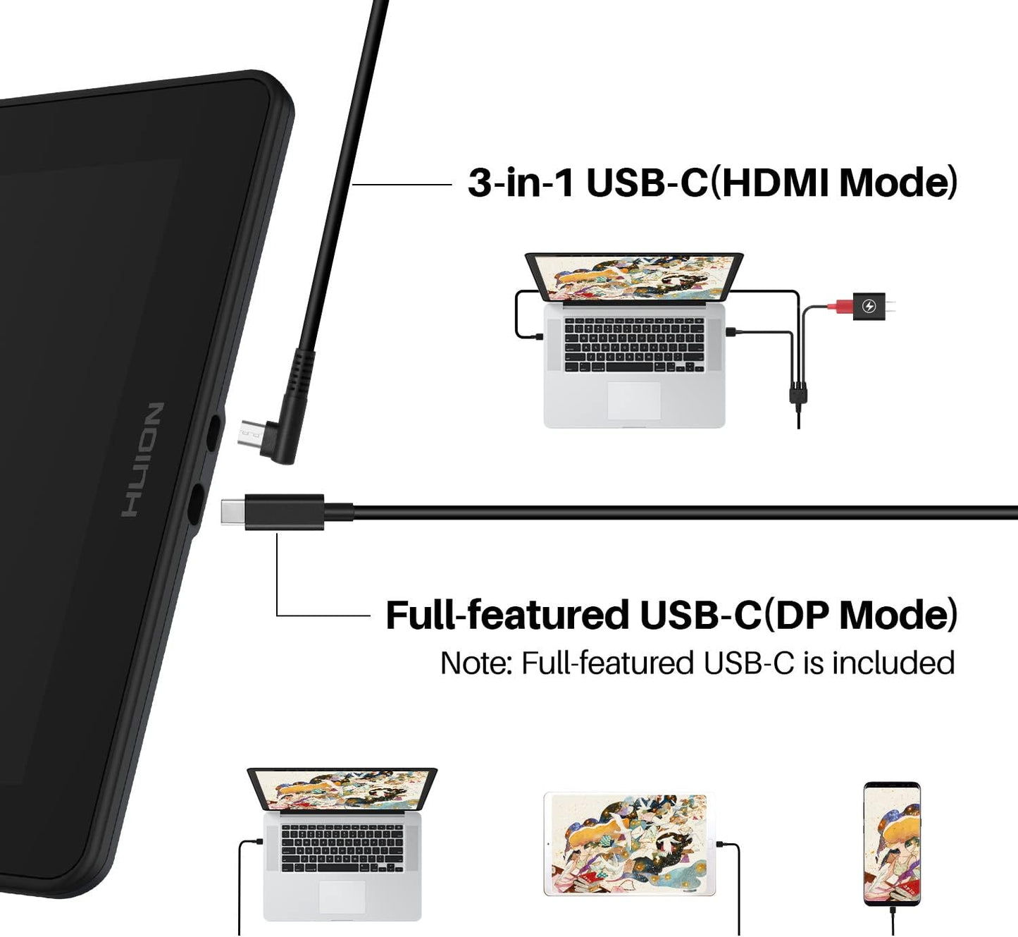 2021  KAMVAS 16 Graphics Drawing Tablet with Full-Laminated Screen Anti-Glare 10 Express Keys Android Support Battery-Free Stylus 8192 Pen Pressure Tilt Adjustable Stand - 15.6 Inch Pen Display